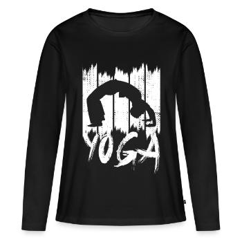 Yoga Pose - Frauen Premium Bio Langarmshirt - Schwarz - Vorne - Julia (174cm)