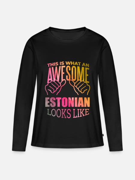 Estonie Estonie Estonie - T-shirt manches longues Premium bio Femme - noir