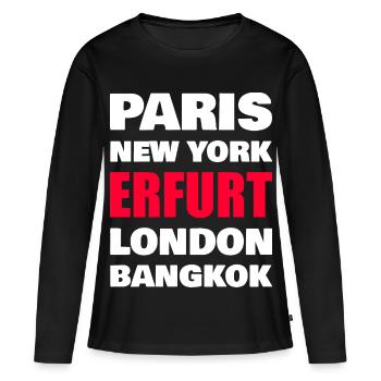 Ville d’Erfurt - T-shirt manches longues Premium bio Femme - noir - Devant - Julia (174cm)