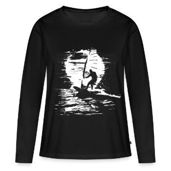 Véliplanchistes - T-shirt manches longues Premium bio Femme - noir - Devant - Julia (174cm)
