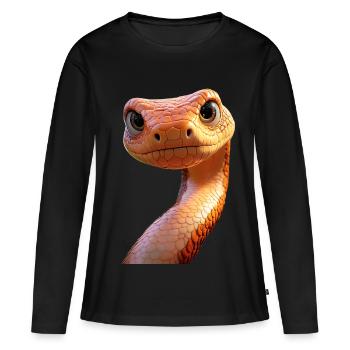 Serpent Python Cobra Mamba Serpent à sonnettes Serpent - T-shirt manches longues Premium bio Femme - noir - Devant - Julia (174cm)