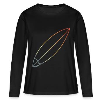 Planche de surf - T-shirt manches longues Premium bio Femme - noir - Devant - Julia (174cm)