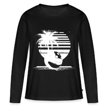 Boule de bowling - T-shirt manches longues Premium bio Femme - noir - Devant - Julia (174cm)