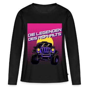 Les légendes de l’asphalte - T-shirt manches longues Premium bio Femme - noir - Devant - Julia (174cm)