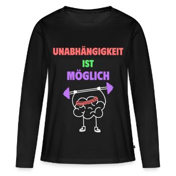 L’indépendance est possible - T-shirt manches longues Premium bio Femme - noir - Devant - Julia (174cm)