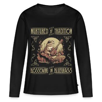 Nourrie par la tradition qui s’épanouit dans le bluegrass - T-shirt manches longues Premium bio Femme - noir - Devant - Julia (174cm)