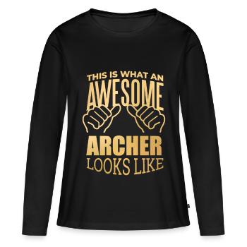 Archery Archery Archery - Women's Premium Organic Long Sleeve Shirt - black - Front - Julia (174cm)