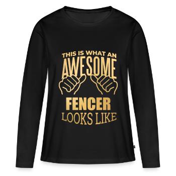 Escrime Escrime - T-shirt manches longues Premium bio Femme - noir - Devant - Julia (174cm)