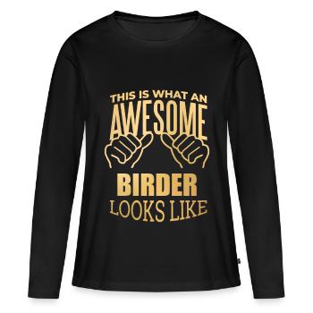 Ornithologue Ornithologue Ornithologue - T-shirt manches longues Premium bio Femme - noir - Devant - Julia (174cm)