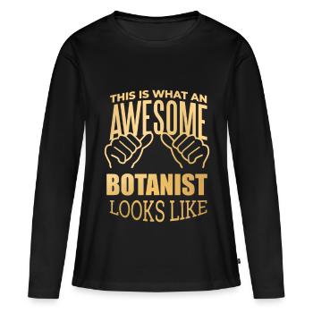 Botanique, Botanique Botanique - T-shirt manches longues Premium bio Femme - noir - Devant - Julia (174cm)