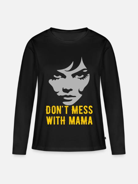 Mutiges Mutterschafts-Statement-Design - Frauen Premium Bio Langarmshirt - Schwarz