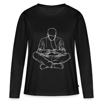 Gamer Skizze - Frauen Premium Bio Langarmshirt - Schwarz - Vorne - Julia (174cm)