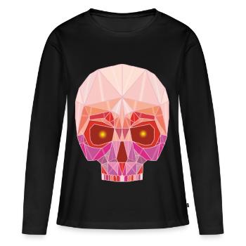 Tête de mort rubis - T-shirt manches longues Premium bio Femme - noir - Devant - Julia (174cm)