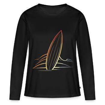Planche de surf - T-shirt manches longues Premium bio Femme - noir - Devant - Julia (174cm)