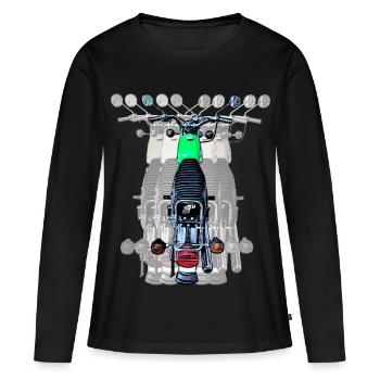 Simson S51 - Frauen Premium Bio Langarmshirt - Schwarz - Vorne - Julia (174cm)