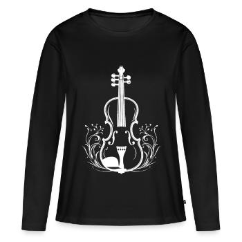 Fiddle Sketch - Women's Premium Organic Long Sleeve Shirt - black - Front - Julia (174cm)