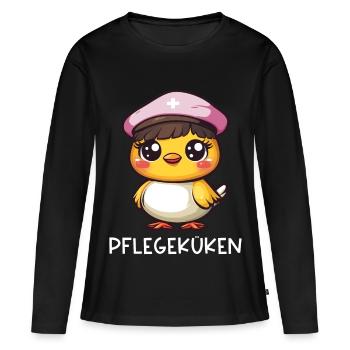 Pflegeküken Krankenpflegerin Altenpflegerin Azubi - Frauen Premium Bio Langarmshirt - Schwarz - Vorne - Julia (174cm)