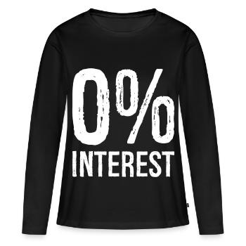 0 Interest funny - Women's Premium Organic Long Sleeve Shirt - black - Front - Julia (174cm)