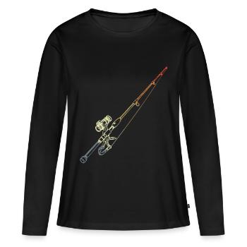 Style rétro ange - T-shirt manches longues Premium bio Femme - noir - Devant - Julia (174cm)