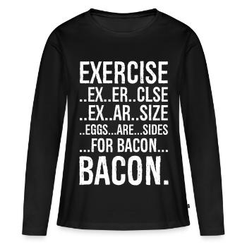 Exercice bacon - T-shirt manches longues Premium bio Femme - noir - Devant - Julia (174cm)