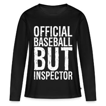 Baseball officiel mais inspecteur - T-shirt manches longues Premium bio Femme - noir - Devant - Julia (174cm)
