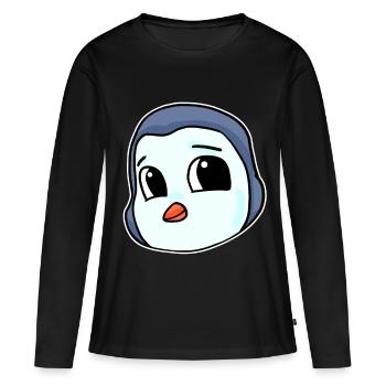 Pinguin Kopf Vogel Seevogel - Frauen Premium Bio Langarmshirt - Schwarz - Vorne - Julia (174cm)