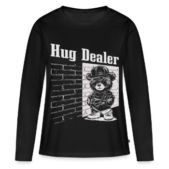 Cool Gangster Teddy Bear dans le rôle du croupier de câlins - T-shirt manches longues Premium bio Femme - noir - Devant - Julia (174cm)