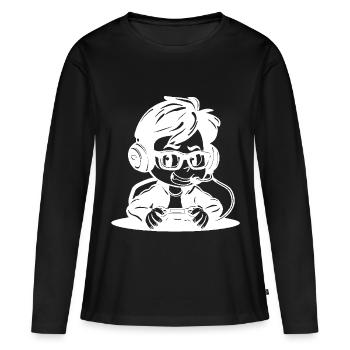 Videospiel Liebhaber Skizze - Frauen Premium Bio Langarmshirt - Schwarz - Vorne - Julia (174cm)
