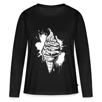 Glace - T-shirt manches longues Premium bio Femme - noir - Devant - Julia (174cm)