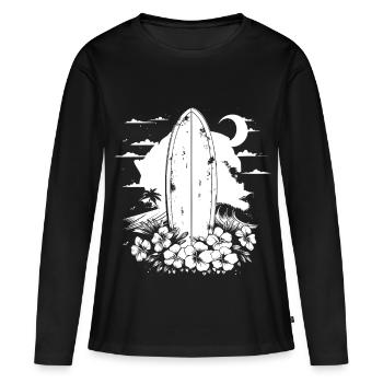 Planche de surf - T-shirt manches longues Premium bio Femme - noir - Devant - Julia (174cm)