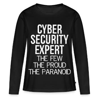 Cybersicherheitsexperte Die Wenigen, die stolzen Paranoiden - Frauen Premium Bio Langarmshirt - Schwarz - Vorne - Julia (174cm)