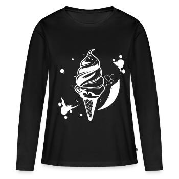 Softeis Skizze - Frauen Premium Bio Langarmshirt - Schwarz - Vorne - Julia (174cm)