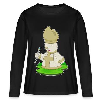 Chess Piece Bishop Chess - Women's Premium Organic Long Sleeve Shirt - black - Front - Julia (174cm)