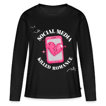 Social Media Killed Romance - Women's Premium Organic Long Sleeve Shirt - black - Front - Julia (174cm)