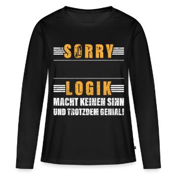 Métier Personnalisable Logique Nom Cadeau Drôle - T-shirt manches longues Premium bio Femme - noir - Devant - Julia (174cm)