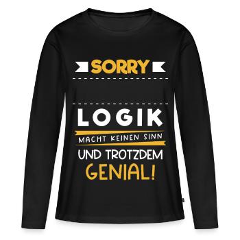 Métier Personnalisable Logique Nom Cadeau Drôle - T-shirt manches longues Premium bio Femme - noir - Devant - Julia (174cm)