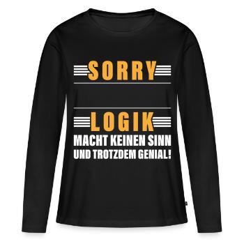 Métier Personnalisable Logique Nom Cadeau Drôle - T-shirt manches longues Premium bio Femme - noir - Devant - Julia (174cm)