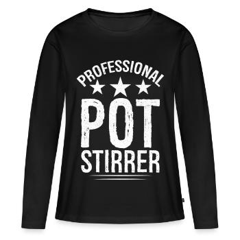Professional Pot Stirrer - Women's Premium Organic Long Sleeve Shirt - black - Front - Julia (174cm)