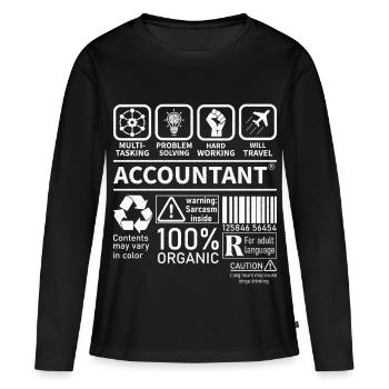 Multi-tâches Résolution de problèmes Voyage dur - T-shirt manches longues Premium bio Femme - noir - Devant - Julia (174cm)