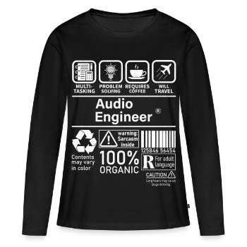 Ingénieur du son multitâche résolution de problèmes - T-shirt manches longues Premium bio Femme - noir - Devant - Julia (174cm)