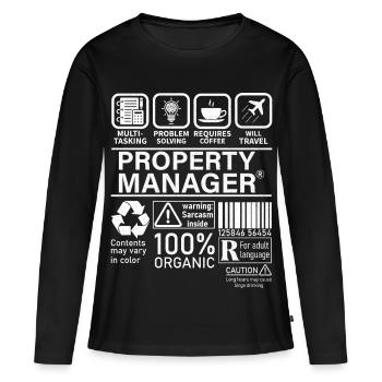 Résolution de problèmes multitâches de gestionnaire immobilier - T-shirt manches longues Premium bio Femme - noir - Devant - Julia (174cm)