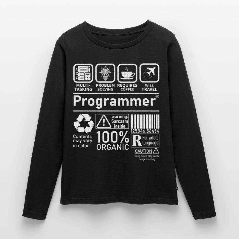 Programmeur multitâche, la résolution de problèmes nécessite T-shirt manches longues Premium bio Femme