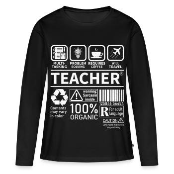 La résolution de problèmes multitâches de l’enseignant nécessite - T-shirt manches longues Premium bio Femme - noir - Devant - Julia (174cm)