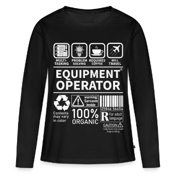 Opérateur d’équipement multitâche résolution de problèmes - T-shirt manches longues Premium bio Femme - noir - Devant - Julia (174cm)