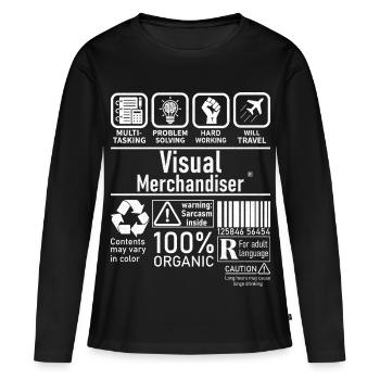 Visual Merchandiser multi tasking problem solving - Frauen Premium Bio Langarmshirt - Schwarz - Vorne - Julia (174cm)