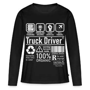 Truck Driver multi tasking problem solving - Frauen Premium Bio Langarmshirt - Schwarz - Vorne - Julia (174cm)