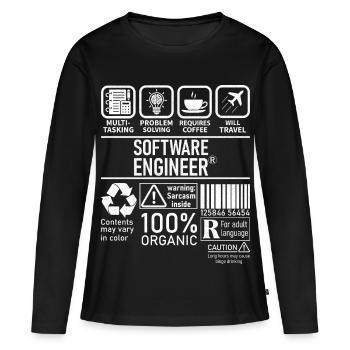 Software Engineer multi tasking problem solving - Frauen Premium Bio Langarmshirt - Schwarz - Vorne - Julia (174cm)