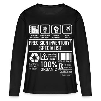 Precision Inventory Specialist multi tasking - Frauen Premium Bio Langarmshirt - Schwarz - Vorne - Julia (174cm)
