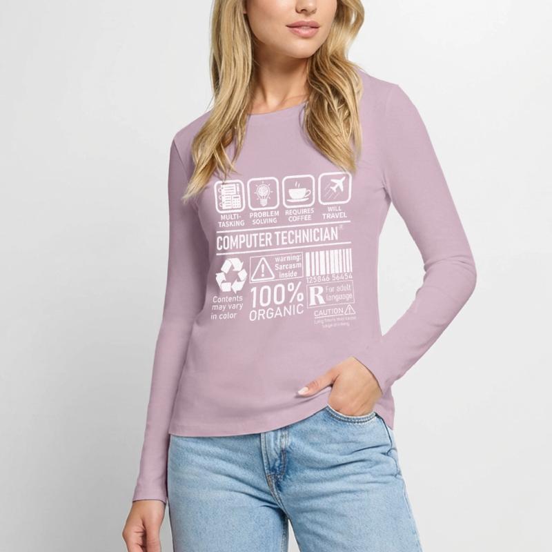 Computer Technician multi tasking problem solving Frauen Premium Bio Langarmshirt