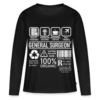 General Surgeon multi tasking problem solving - Frauen Premium Bio Langarmshirt - Schwarz - Vorne - Julia (174cm)